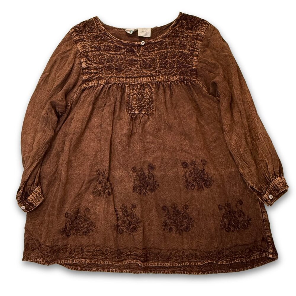 Vintage Boho Long Sleeve Blouse | Women's Large | Nancy K